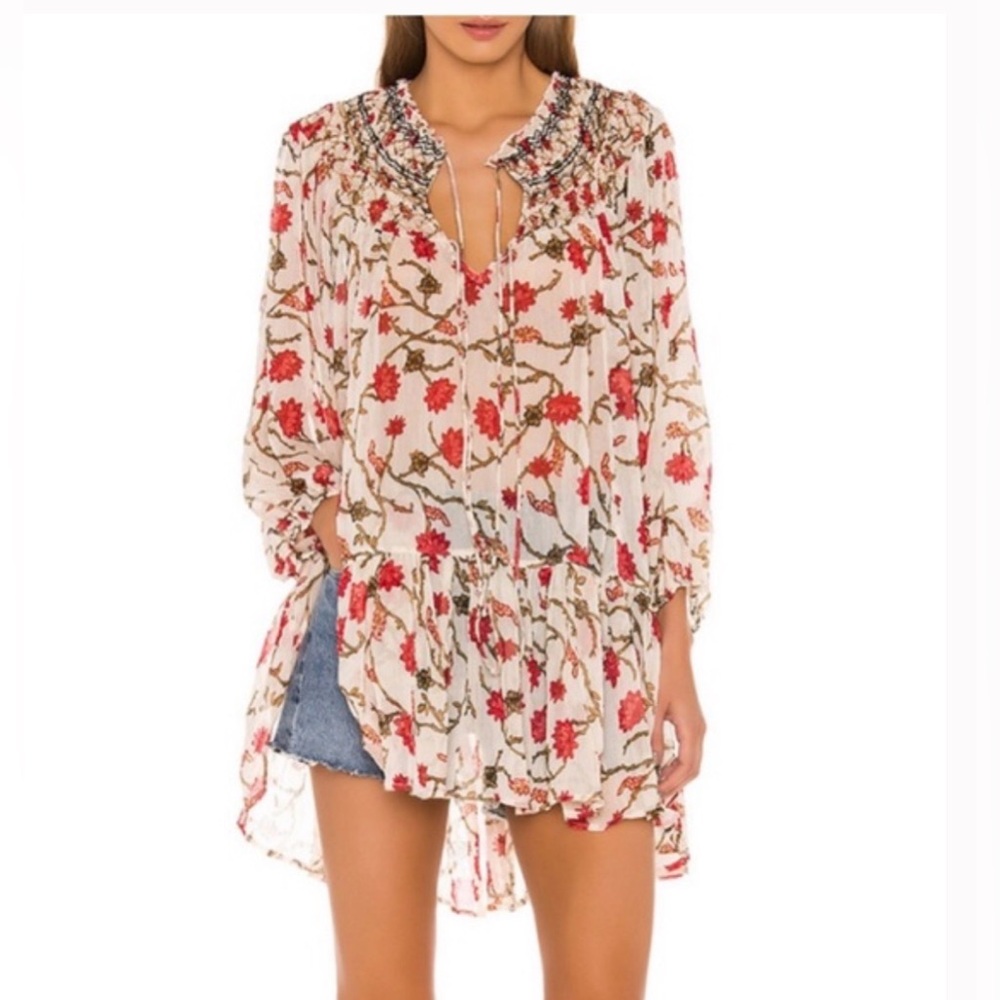Free People Keeping Up With Kara Sheer Tunic (XS)